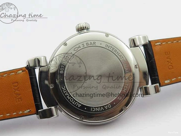 MIROTIME 0209 Da Vinci IW356601 SS TW 1:1 Best Edition Blue Dial On Black Leather Strap A Durable 7239